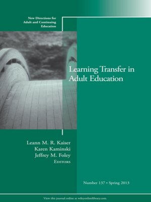 cover image of Learning Transfer in Adult Education